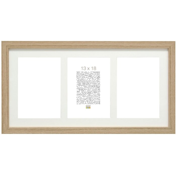 Рамка для галереи Deknudt S66KB3 натуральная 3 фото 15x20 см (28x55 см)