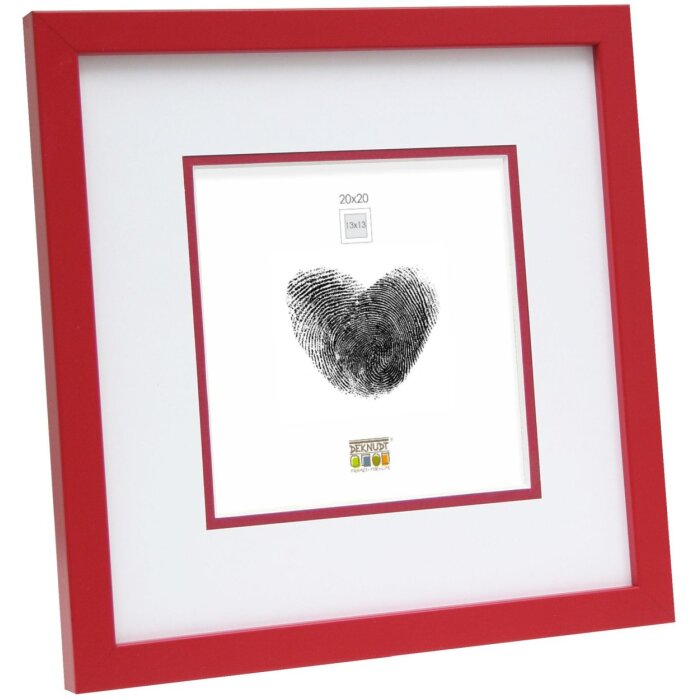 Фоторамка из дерева с passepartout, красная, 18x24 см