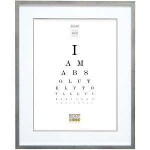 S43AD1P1 Holzahmen silber 30x40 cm Passepartout
