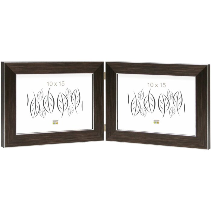 Двойная рамка S41VK3 коричневая 2 фотографии 10x15 см альбомный формат