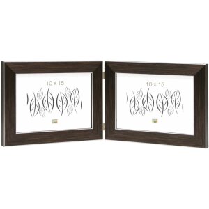 Двойная рамка S41VK3 коричневая 2 фотографии 10x15 см альбомный формат