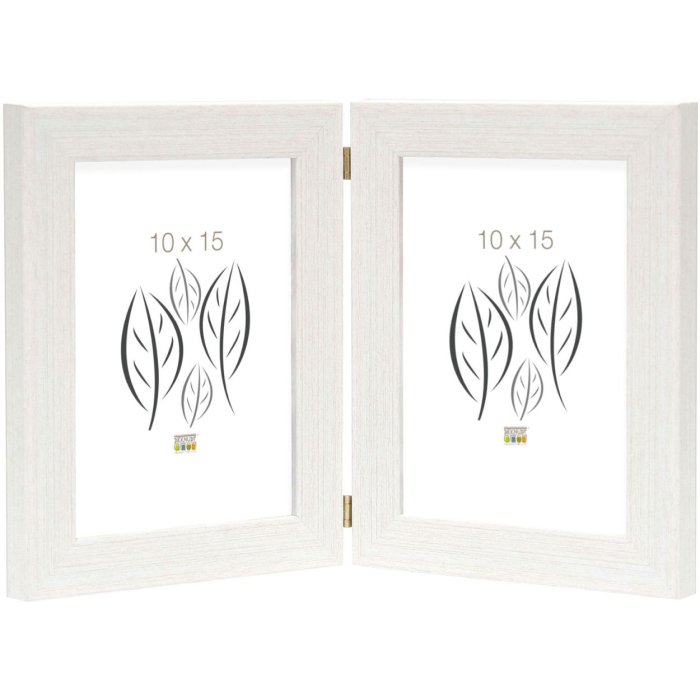 Doppelrahmen S41VF1H weiß 2 Fotos 15x20 cm Hochformat