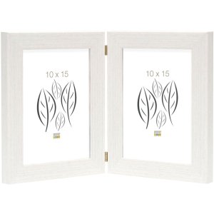 Doppelrahmen S41VF1H weiß 2 Fotos 15x20 cm Hochformat