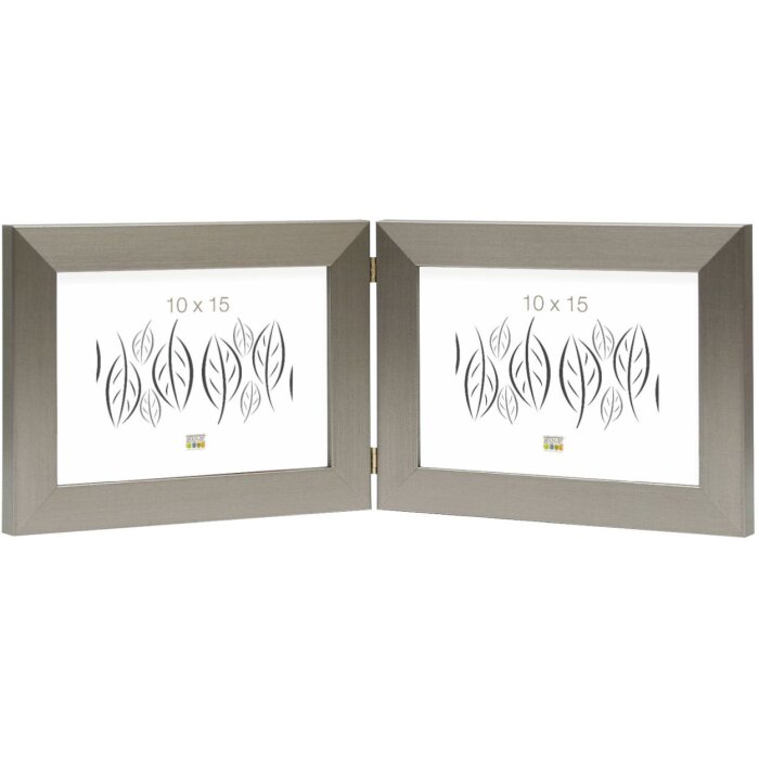 Двойная рамка S41VD1 серебро 2 фотографии 15x20 см альбомный формат