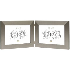 Двойная рамка S41VD1 серебро 2 фотографии 15x20 см...