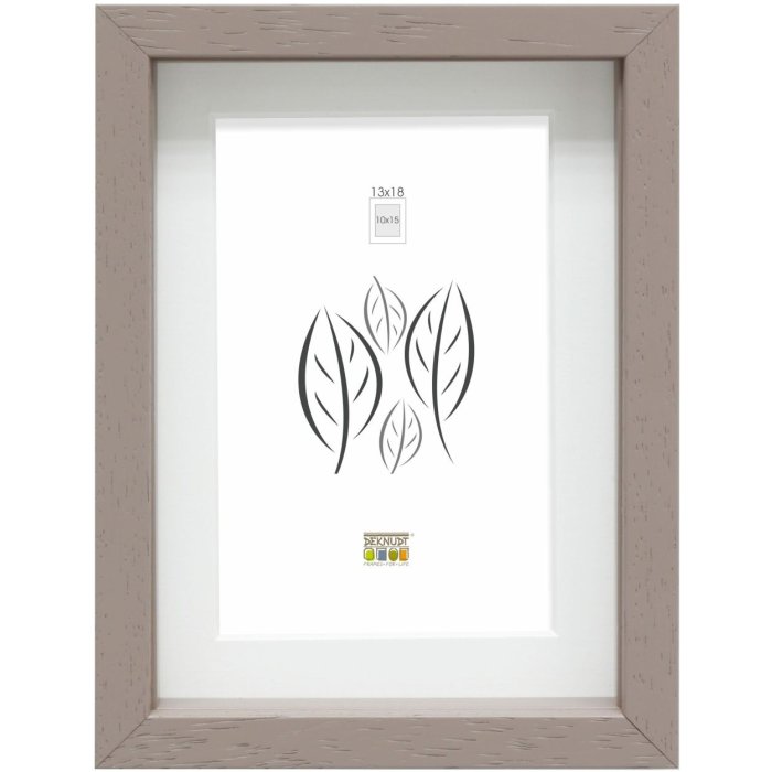Bilderrahmen mit Passepartout taupe Holz 13,0 x18,0 cm;10,0 x15,0 cm S223K