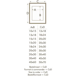 Bilderrahmen mit Passepartout taupe Holz 40,0 x50,0 cm;30,0 x40,0 cm S223K