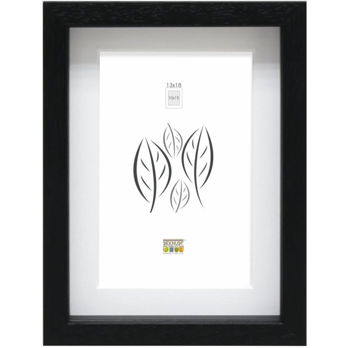 Bilderrahmen mit Passepartout schwarz Holz 50,0 x70,0 cm;40,0 x60,0 cm S223K