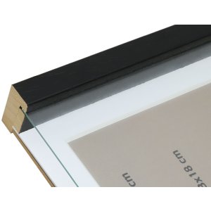 Bilderrahmen mit Passepartout schwarz Holz 50,0 x70,0 cm;40,0 x60,0 cm S223K