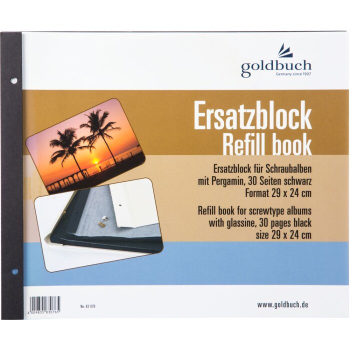 Сменный блок Goldbuch 29x24 см черный для винтовых альбомов 30x25 см