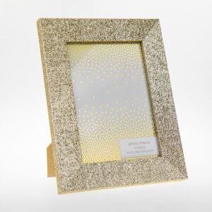ZEP Broadway Fotorahmen 15x20 cm gold MDF Glitzer Aufsteller Wandmontage