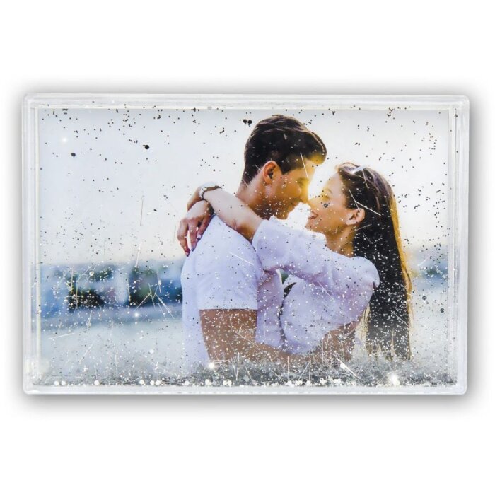 ZEP Schüttelrahmen Glitter Silber 10x15 cm Kunststoff Foto Hinstellen