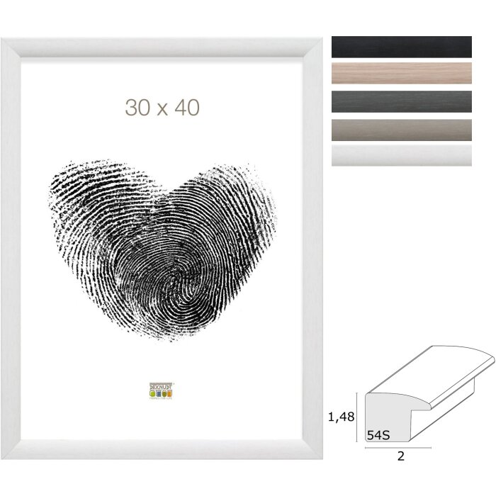 Deknudt S54S Bilderrahmen Holz Klarglas Diverse Farben 9x13 cm bis 50x70 cm