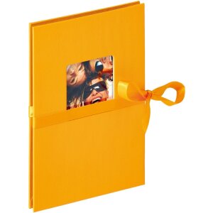 Walther Leporello Fun 12 Fotos 10x15 13x18 cm mit Schleife schwarzer Einband