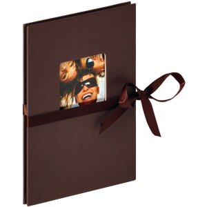 Walther Leporello Fun 12 Fotos 10x15 13x18 cm mit Schleife schwarzer Einband