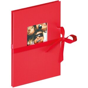 Walther Leporello Fun 12 Fotos 10x15 13x18 cm mit Schleife schwarzer Einband