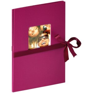 Walther Leporello Fun 12 Fotos 10x15 13x18 cm mit Schleife schwarzer Einband