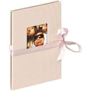 Walther Leporello Fun 12 Fotos 10x15 13x18 cm mit Schleife schwarzer Einband