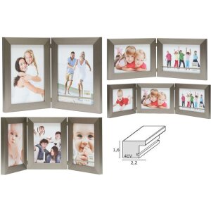 Deknudt Doppel- und Dreifachrahmen S41VD1 Silber für Fotos 10x15 13x18 15x20