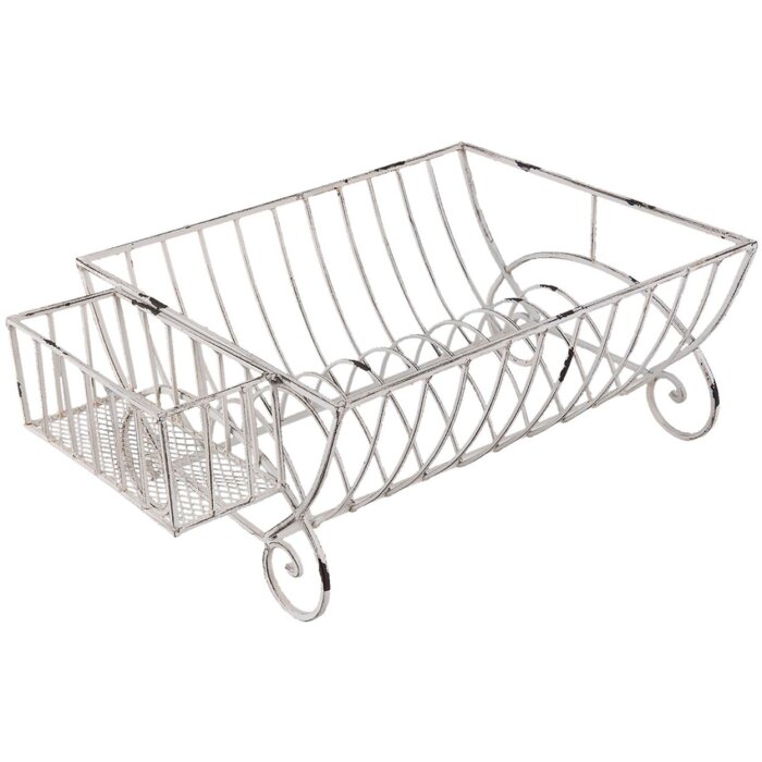 Clayre & Eef 6Y2622 Сливное отверстие 42x29x17 см белый металл шебби шик