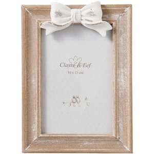 2F0482 Clayre Eef - Fotorahmen braun weiß