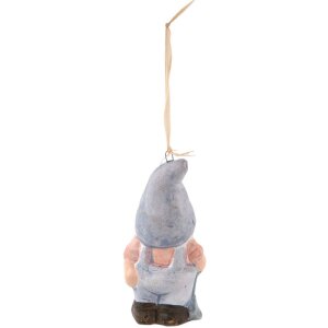Clayre & Eef Гном 6TE0101 Подвеска Терракотовый серый 4x3x8 см