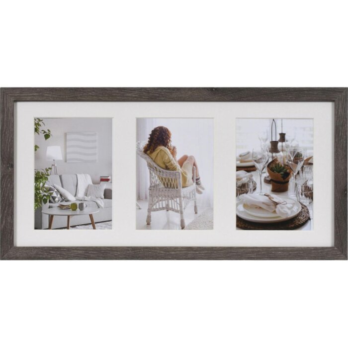 Фотогалерея Модерн 23x50 см темно-серый 3 фото 13x18 см