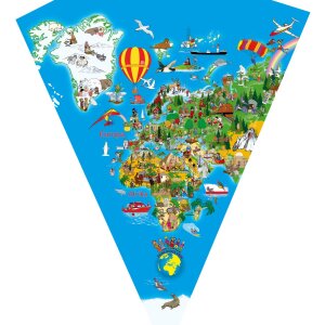 Рюкзак Goldbuch «Карта мира» 70 см, круглый, оранжевый фетровый застёжка