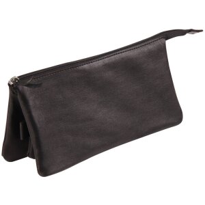 Кожаный органайзер для мелочей с 3 отделениями черного цвета