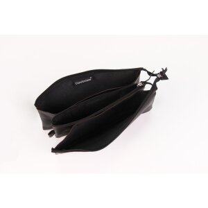 Кожаный органайзер для мелочей с 3 отделениями черного цвета