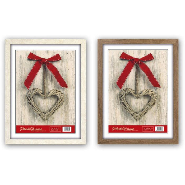 ZEP Holzrahmen Basic M48 Braun Weiß Normalglas Blockprofil bis 30x40 cm