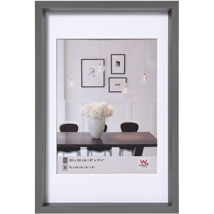 Walther Kunststoffrahmen Steel Style 18x24 cm stahl mit Passepartout 13x18 cm