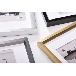 Пластиковая рамка Walther Steel Style 30x40 см серебристая с пассатижами 20x30 см