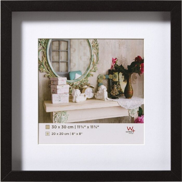 Деревянная рамка Walther 3D Стокгольм черная 30x30 см