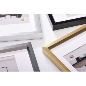 Walther Kunststoffrahmen Steel Style 50x60 cm gold mit Passepartout 40x50 cm
