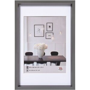Walther Kunststoffrahmen Steel Style mit Passepartout Klarglas viele Formate