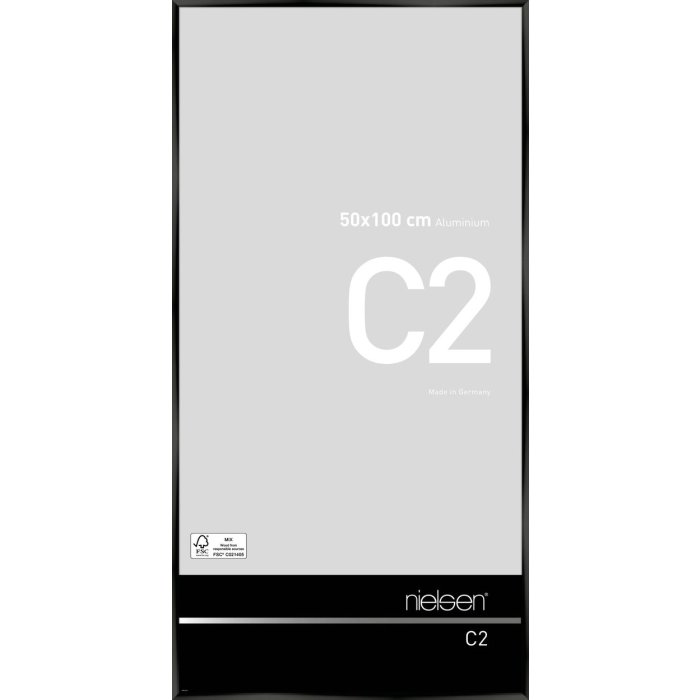 Nielsen алюминиевая рама C2 анодированная черная глянцевая 50x100 см