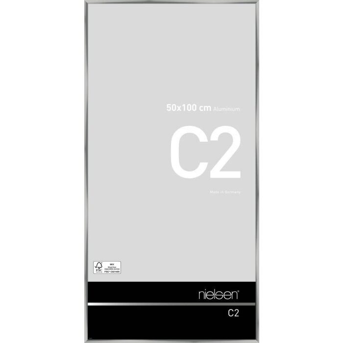 Nielsen алюминиевая рама C2 серебро 50x100 см