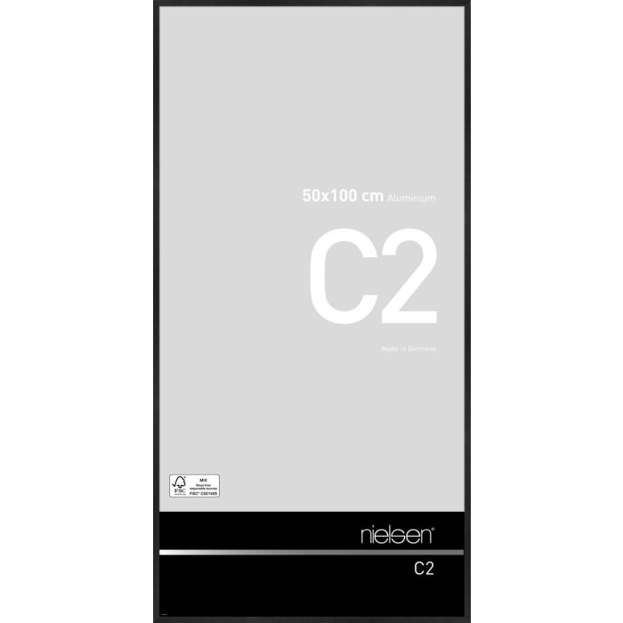 Алюминиевая рама C2 черная матовая 50x100 см