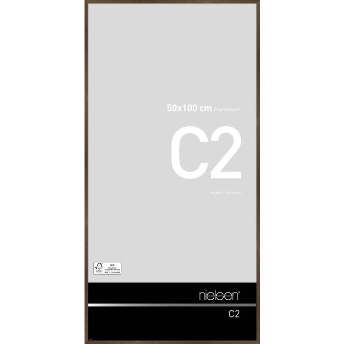 Алюминиевая рама C2 структура орех матовый 50x100 см
