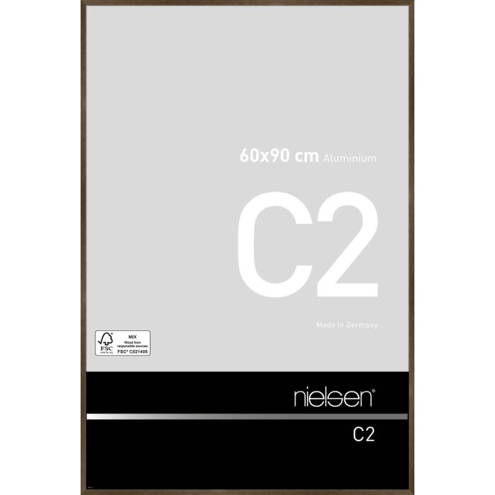 Алюминиевая рама C2 структура орех матовый 60x90 см