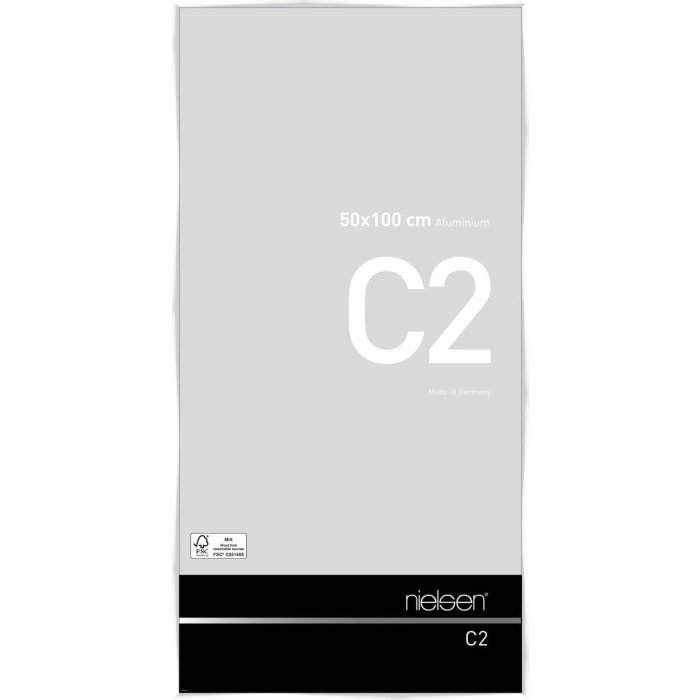 Алюминиевая рамка C2 белая глянцевая 50x100 см