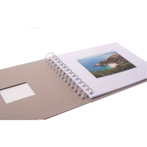 HNFD Spiralalbum BULDANA 23x17 cm 40 weiße Seiten Papiereinband Spiralbindung
