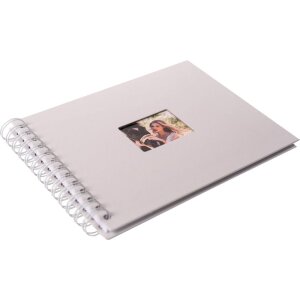 HNFD Spiralalbum BULDANA 23x17 cm 40 weiße Seiten Papiereinband Spiralbindung