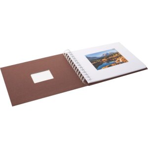 HNFD Spiralalbum BULDANA 23x17 cm 40 weiße Seiten Papiereinband Spiralbindung