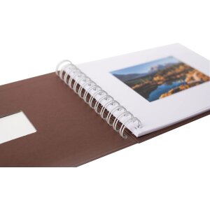 HNFD Spiralalbum BULDANA 23x17 cm 40 weiße Seiten Papiereinband Spiralbindung