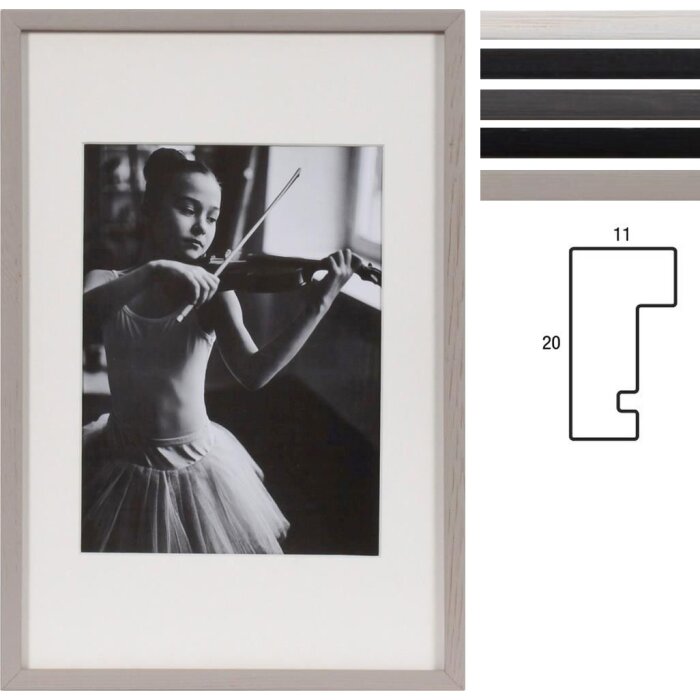 Henzo Holzrahmen Viola mit Passepartout 10x15 cm bis 50x70 cm