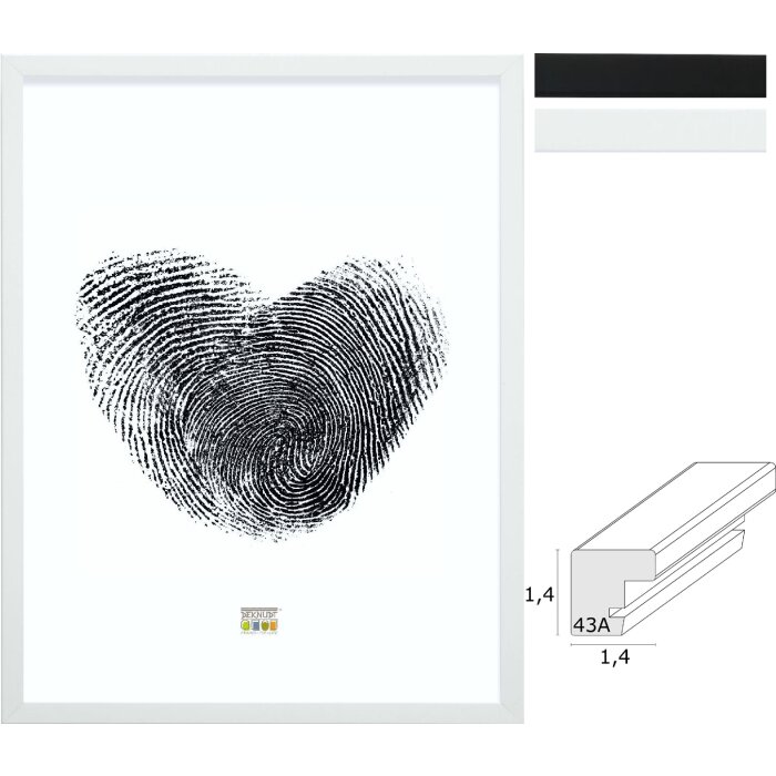 Deknudt S43AK Holzrahmen Schwarz Weiß 9x13 bis 40x50 cm mit/ohne Passepartout