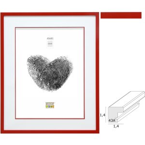 Деревянная рамка Deknudt S43AK4 красная с passepartout...