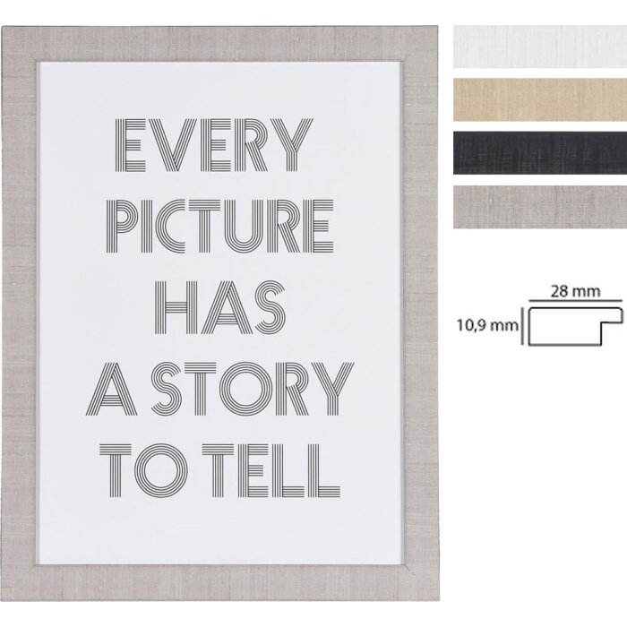 Henzo Bilderrahmen Silverline 10x15 cm bis 40x50 cm Silber Kunststoff Glas